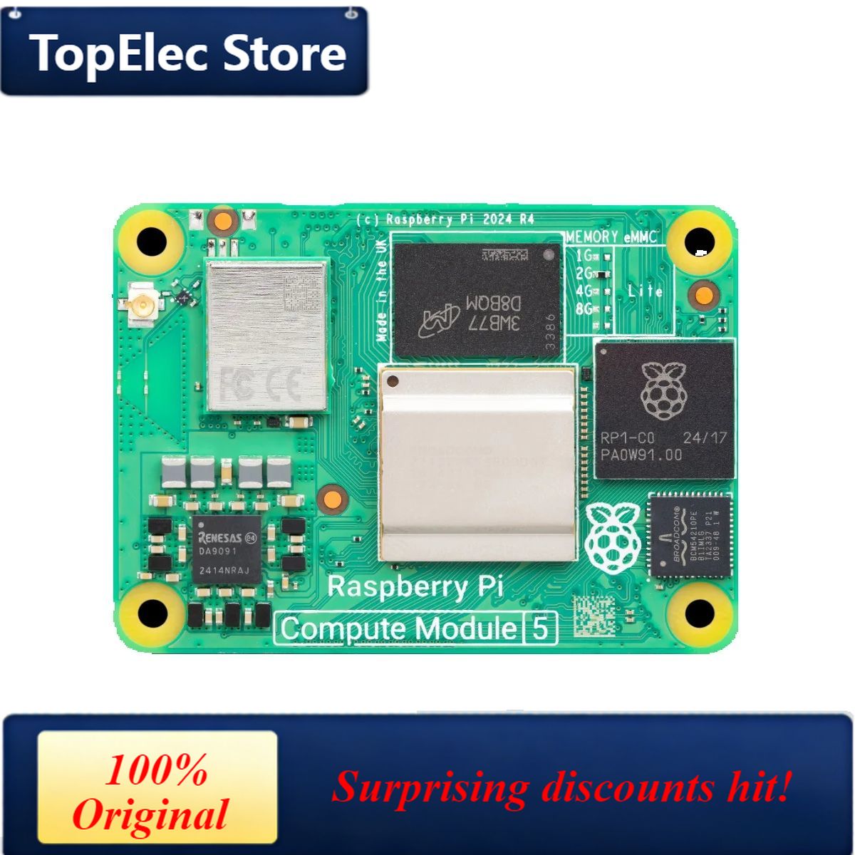 TopElec Raspberry Pi Compute M - огляд і ціна Raspberry Pi 5 8Gb Board